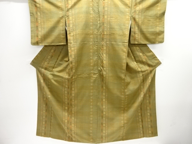 アンティーク　絣柄織り出し手織り紬着物